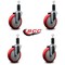 Service Caster 5'' Red Poly Wheel Swivel 1-1/4'' Expanding Stem Caster Set, 4PK SCC-EX20S514-PPUB-RED-114-4 - alternate 4